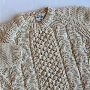 Vtg 50s‎ Macys Associates Wool Pullover Sweater Cable Knit Handmade Italy Large